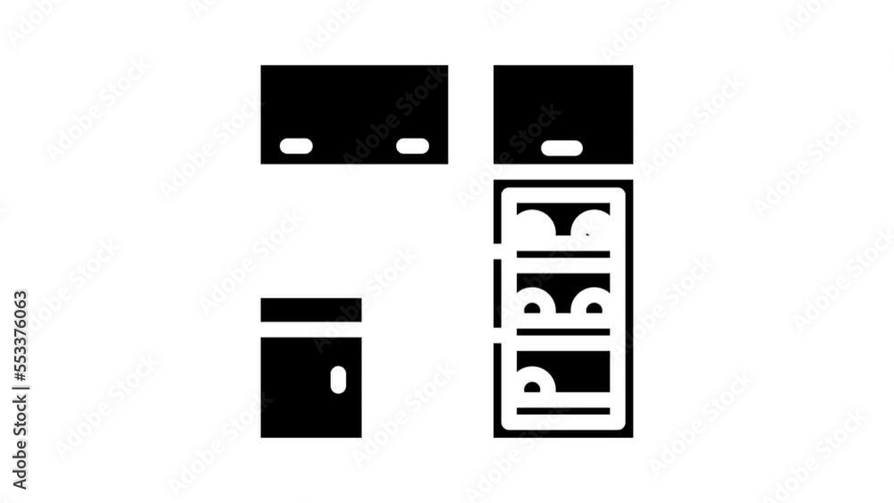 built in wine cooler glyph icon animation built in wine cooler glyph icon animation