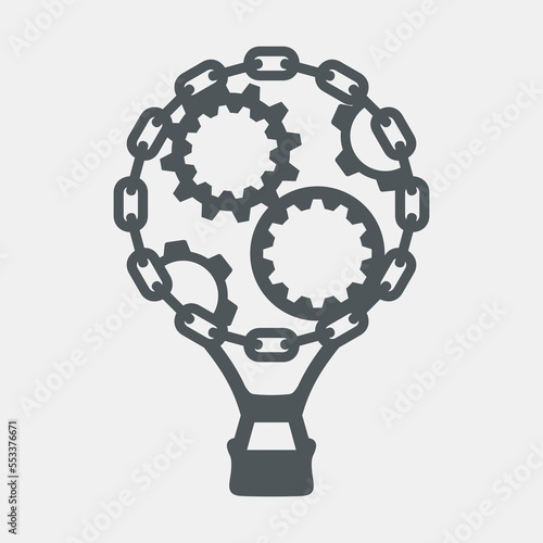 Steam punk balloon quality vector illustration cut