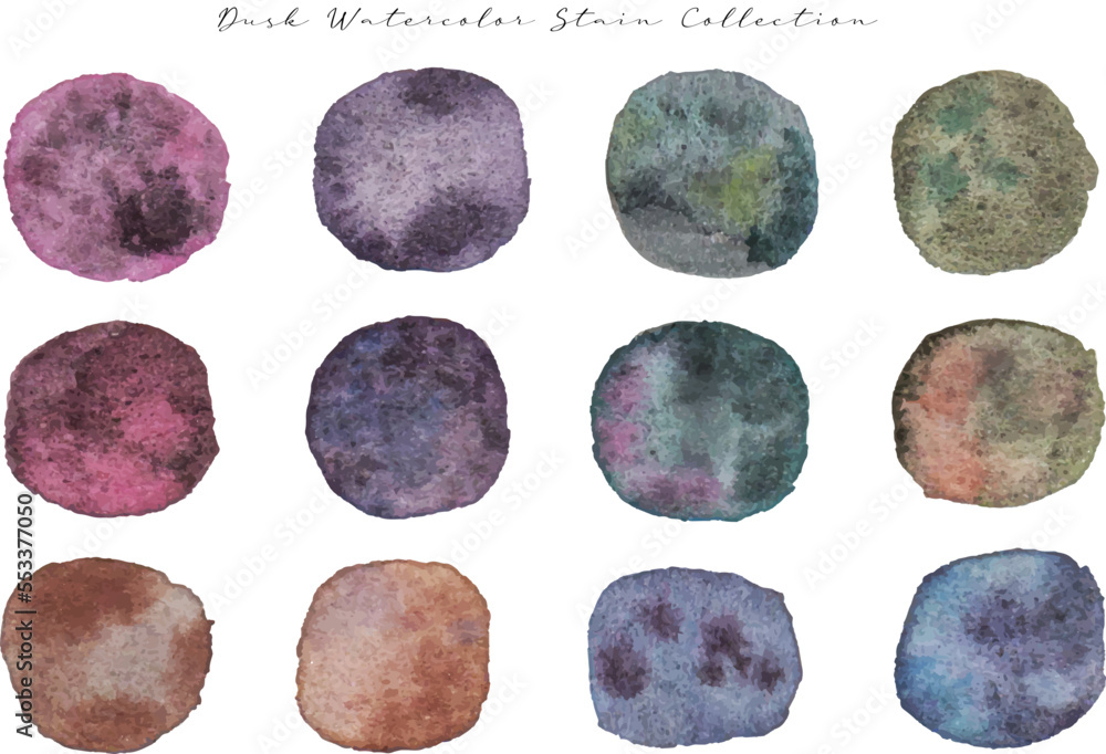 a set of trendy dark color brush strokes watercolor stain a set of trendy dark color brush strokes watercolor stain