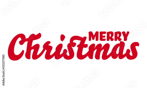 Merry Christmas red inscription retro