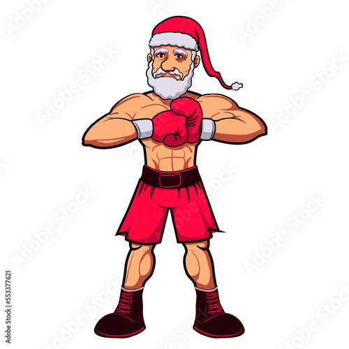 papa noel boxeador peleador