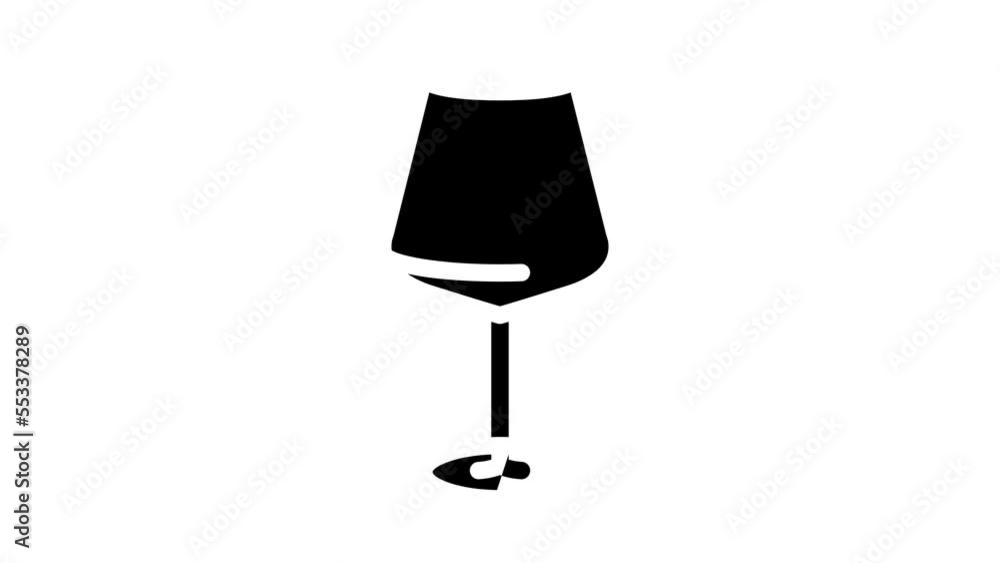 cup wine glass glyph icon animation cup wine glass glyph icon animation