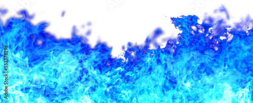 Transparent png image of a blue flame burning vigorously