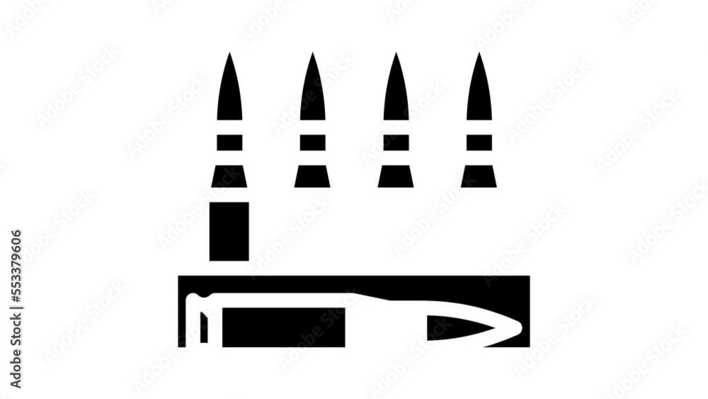 bullet for gun glyph icon animation bullet for gun glyph icon animation