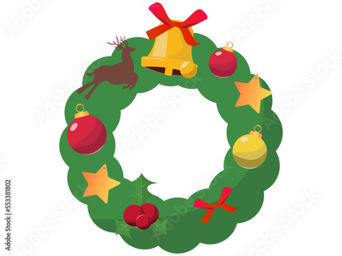 クリスマスリース。飾り。ベクターイラスト