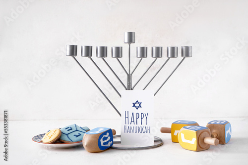Card with text HAPPY HANUKK...