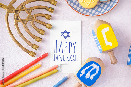 Card with text HAPPY HANUKK...