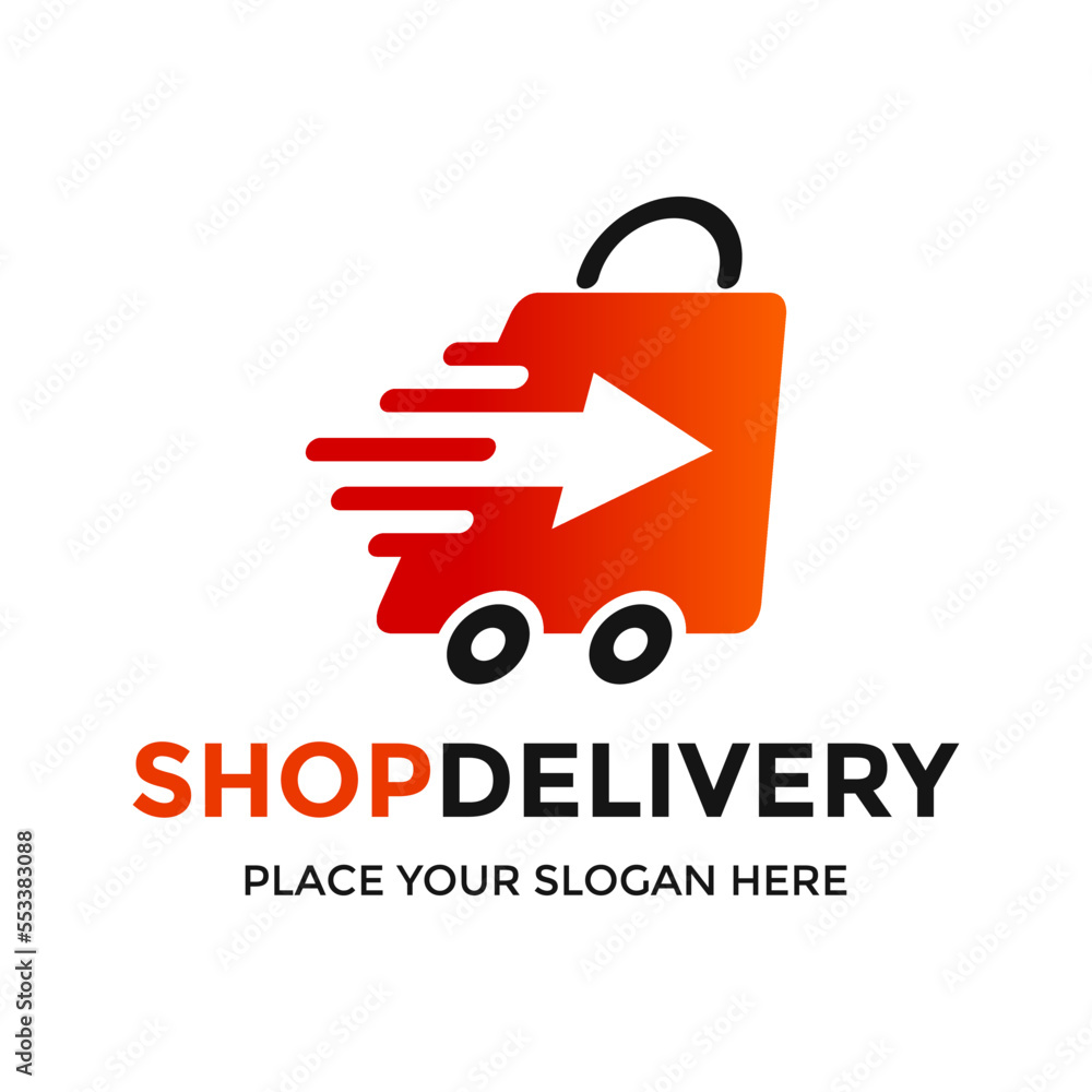 Shop delivery vector logo template Shop delivery vector logo template