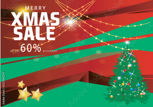 Merry christmas Sale off discount creative vector�image