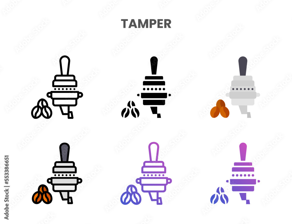 Tamper icons vector illustration set line, flat, glyph, outline color gradient. Great for web, app, presentation and more. Editable stroke and pixel perfect. Tamper icons vector illustration set line, flat, glyph, outline color gradient. Great for web, app, presentation and more. Editable stroke and pixel perfect.