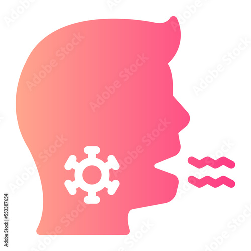 sore throat gradient icon