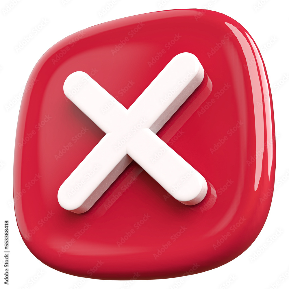 Obraz premium 3d icon cross mark