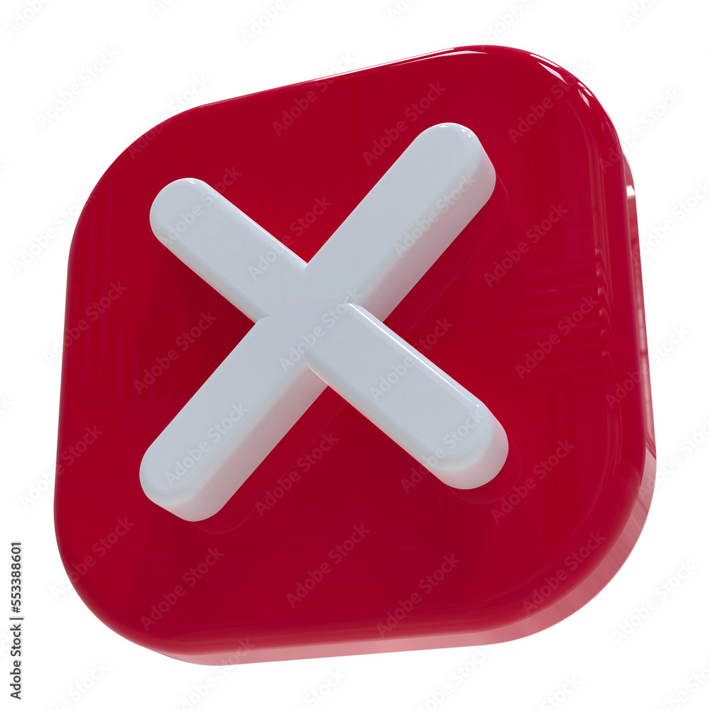 Obraz premium 3d icon cross mark with generative AI