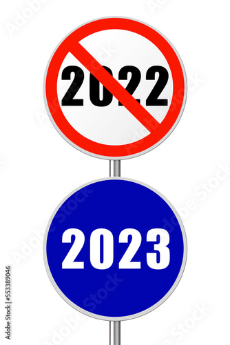 Round sign New Year 2023
