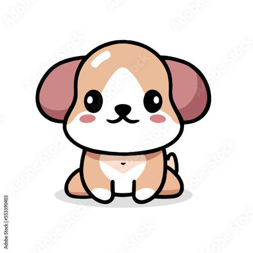 Art   Illustration  vector cartoon of a cute puppy 
