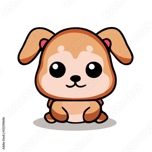 vector cartoon of a cute puppy 