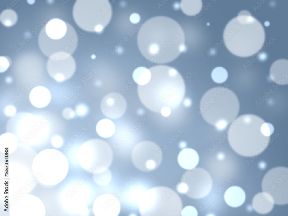 Obraz premium 青色の雪のようなキラキラ美しく輝くピンボケ背景