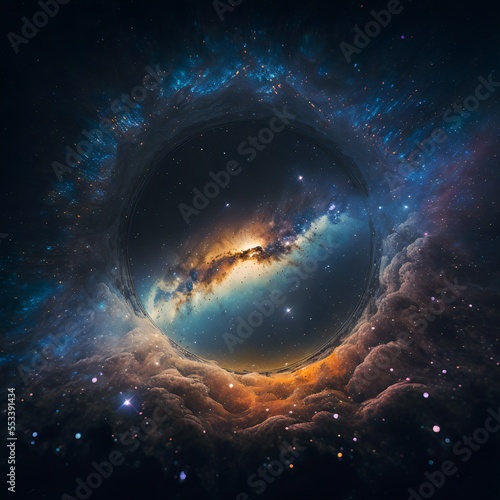 Space galaxy background with planets and stars