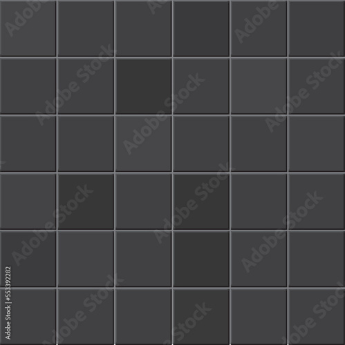 Black tiles texture. Abstract gray vector background