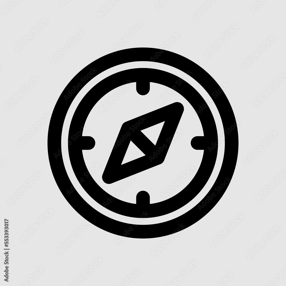 Compass icon in line style about travel, use for website mobile app presentation Compass icon in line style about travel, use for website mobile app presentation