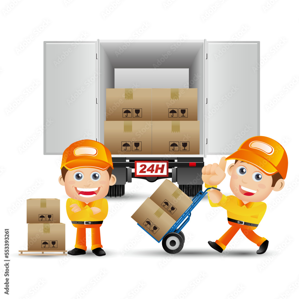 Delivery staff with different poses Delivery staff with different poses
