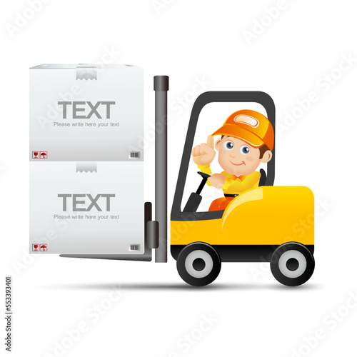 Delivery staff with different poses