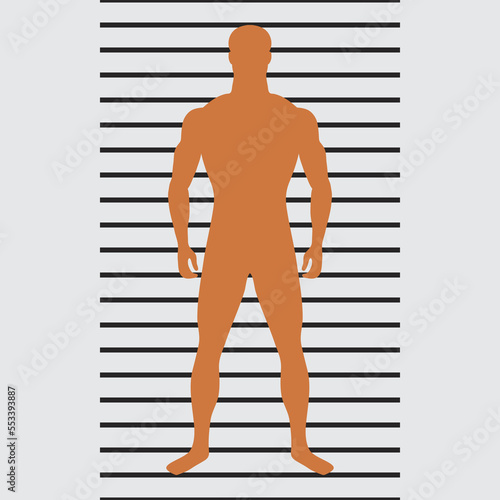 Human silhouette of slender man with normal weight