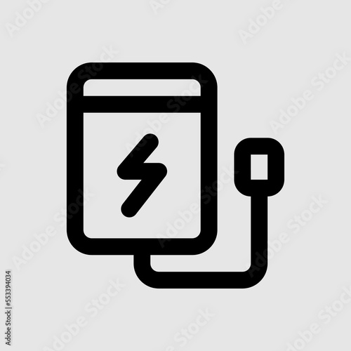 Power bank icon in line style about travel, use for website mobile app presentation