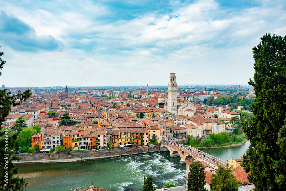 Verona, Italy. View over the old town