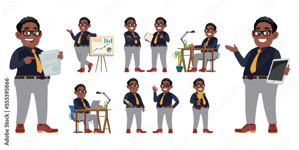 Obraz premium set of man characters in different poses