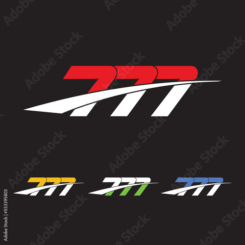 Abstract Letter 777 Logo Template. Initial 777 logo design
