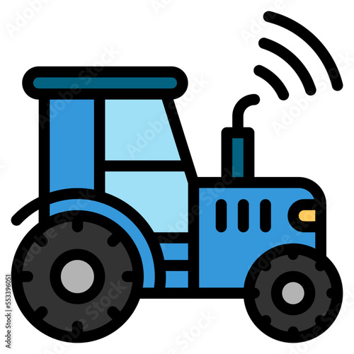 smart farm filled outline icon