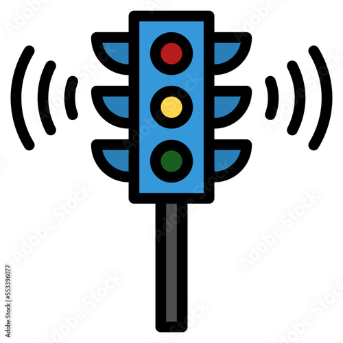 traffic light filled outline icon