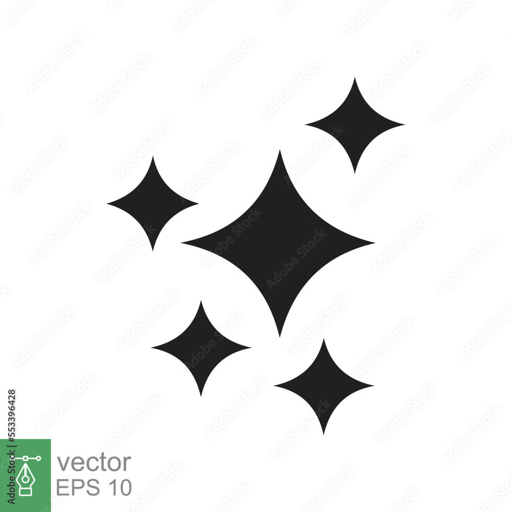 Obraz premium Shine, clean star icon. simple flat icon. Fresh, sparkle, bright, twinkle, shiny, glow, spark, celebration element. Vector illustration isolated on white background. EPS 10.