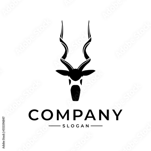 addax antelope logo template vintage icon photo