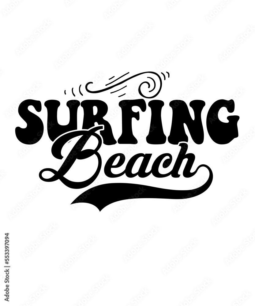 Surfing beach svg