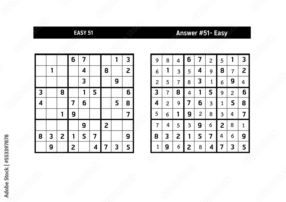 Sudoku puzzle game.Sudoku puzzle with a solution - EASY LEVEL Sudoku puzzle game.Sudoku puzzle with a solution - EASY LEVEL