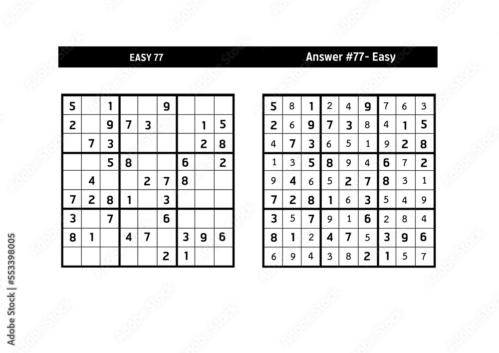 Sudoku puzzle game.Sudoku puzzle with a solution - EASY LEVEL Sudoku puzzle game.Sudoku puzzle with a solution - EASY LEVEL