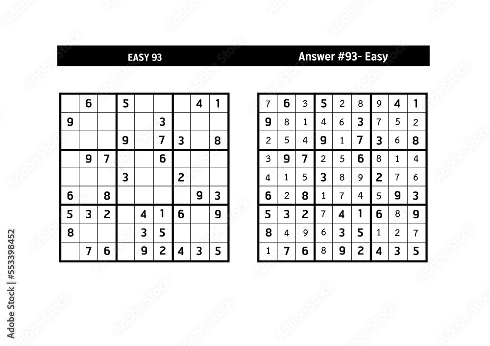 Sudoku puzzle game.Sudoku puzzle with a solution - EASY LEVEL Sudoku puzzle game.Sudoku puzzle with a solution - EASY LEVEL