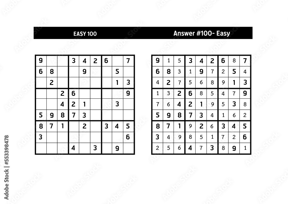 Sudoku puzzle game.Sudoku puzzle with a solution - EASY LEVEL Sudoku puzzle game.Sudoku puzzle with a solution - EASY LEVEL