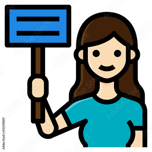 protest filled outline icon
