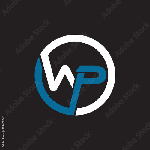Creative WP letter with CIRCLE. Modern WP Logo Design for business