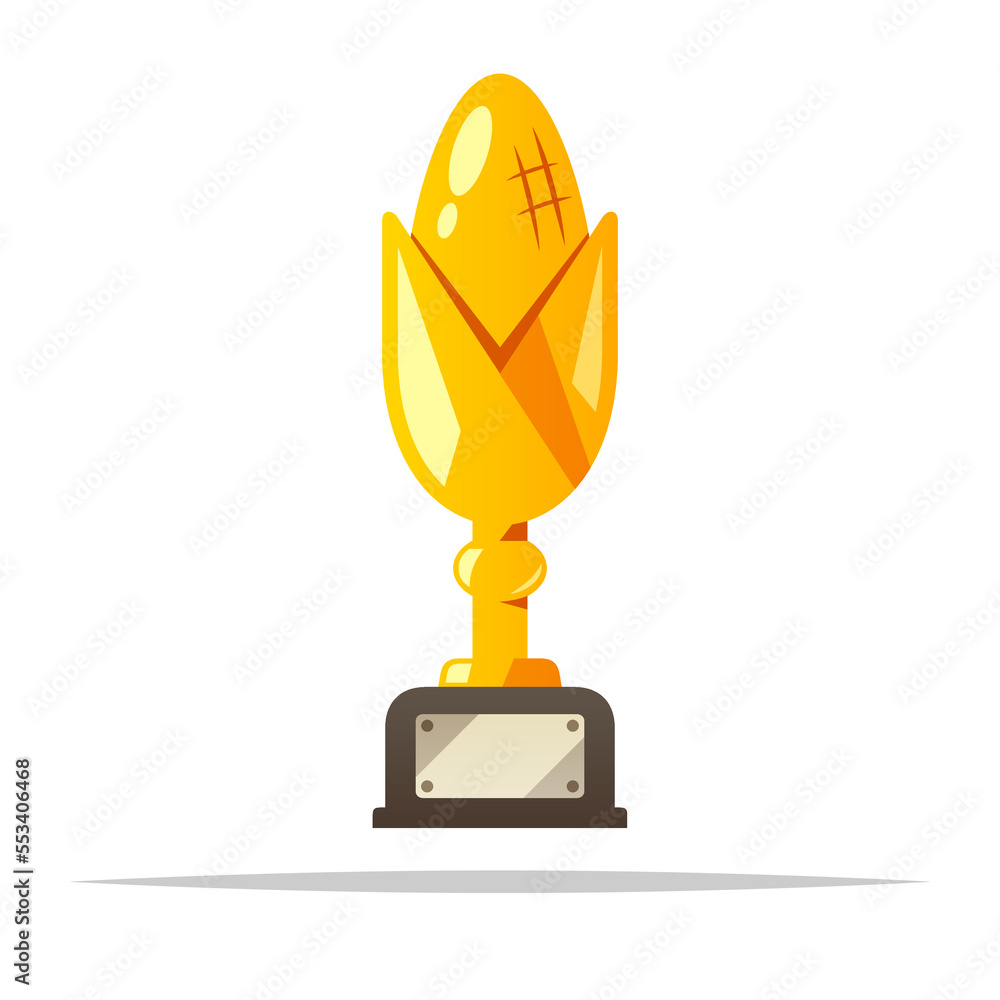Golden corn trophy farm award vector isolated illustration Golden corn trophy farm award vector isolated illustration