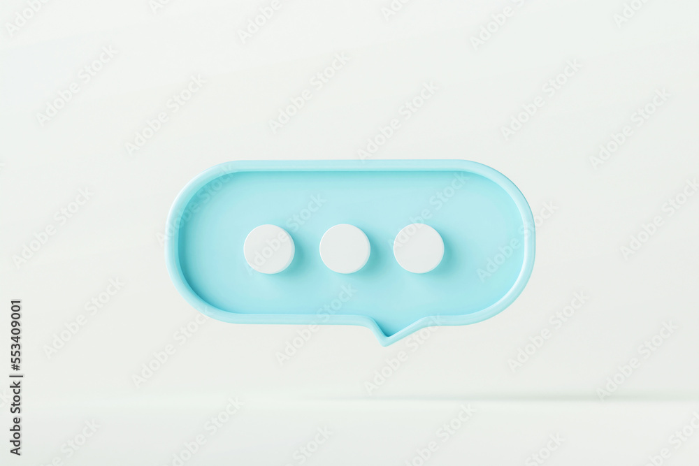 Blank speech icon dialog bubble isolated on white 3d background with empty blue message speak symbol or communication talk chatting balloon sign and social chat dialogue button simple conversation. Blank speech icon dialog bubble isolated on white 3d background with empty blue message speak symbol or communication talk chatting balloon sign and social chat dialogue button simple conversation.