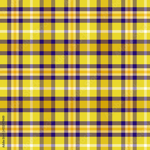 yellow plaid seamless vector pattern with twill weave