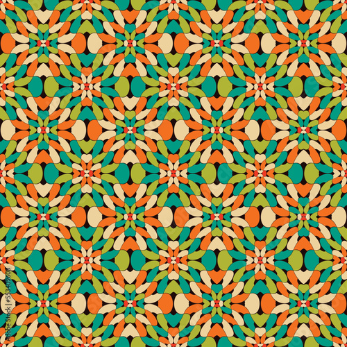 Multicolor Floral Kaleidoscope Pattern