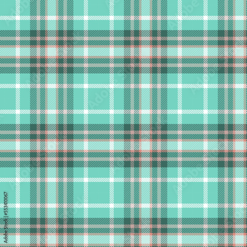 teal plaid seamless vector pattern with twill weave