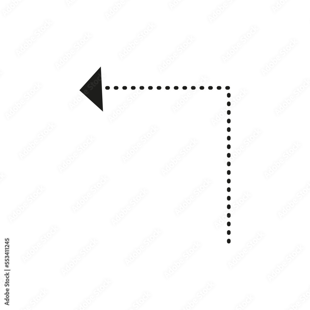 Dashed Arrow Illustdirection, arrows, curved, dots, pointers, vector ...