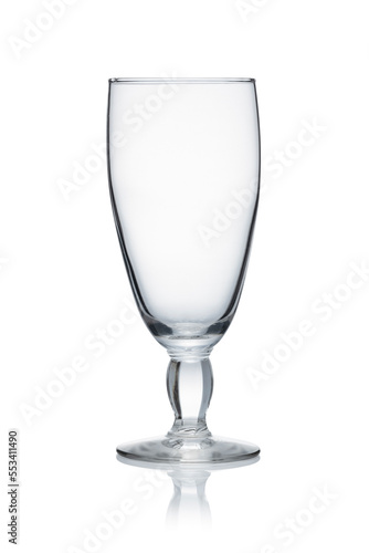 Wine glasses placed on white background