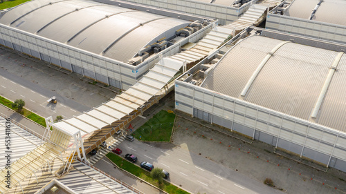 Obraz na plátně Aerial view of the Fiera di Roma, the trade fair facility in Rome